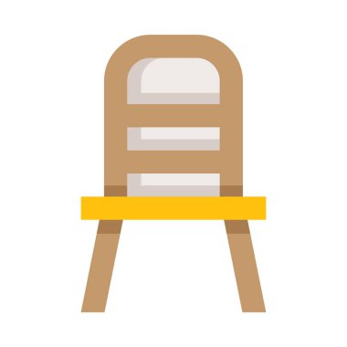 Sandalye web simgesi, beyaz arkaplanda izole edilmiş basit vektör çizimi 