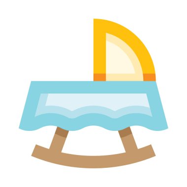 Beşik web simgesi, basit vektör illüstrasyonu beyaz arkaplanda izole edildi