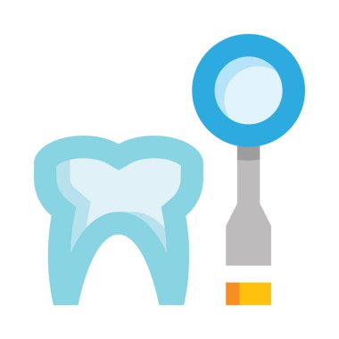 Diş hekimliği web simgesi, beyaz arkaplanda izole edilmiş basit vektör illüstrasyonu