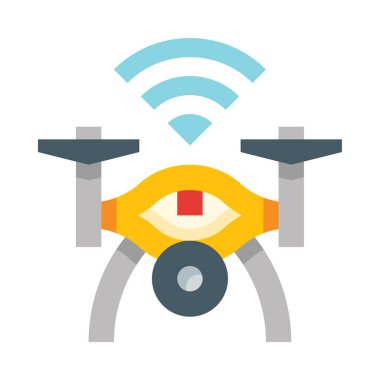 Drone web simgesi, basit vektör illüstrasyonu beyaz arkaplanda izole edildi