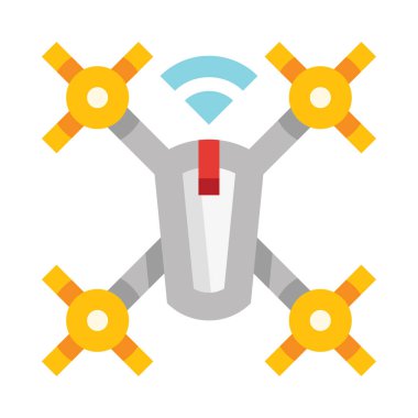Drone web simgesi, basit vektör illüstrasyonu beyaz arkaplanda izole edildi