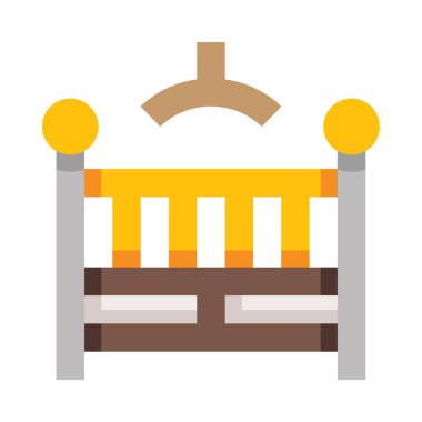 bebek mobilyası web simgesi, beyaz arkaplanda izole edilmiş basit vektör illüstrasyonu 