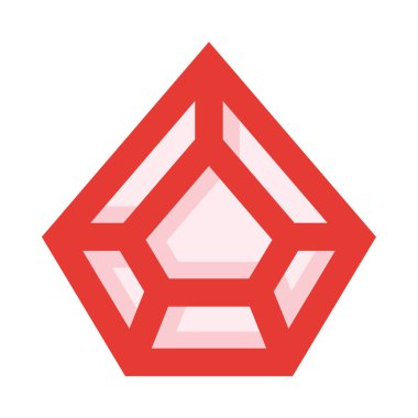 Gemstone web simgesi, beyaz arkaplanda izole edilmiş basit vektör çizimi 