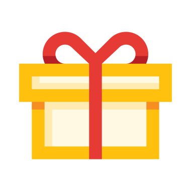 Hediye kutusu web simgesi, beyaz arkaplanda izole edilmiş basit vektör illüstrasyonu 