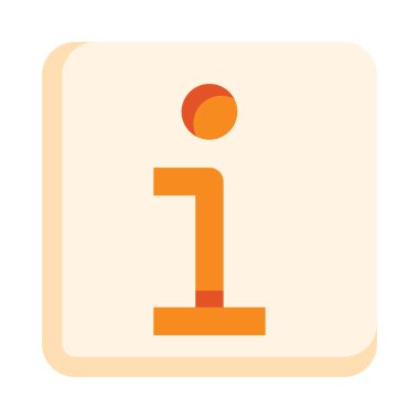 Bilgi web simgesi, beyaz arkaplanda izole edilmiş basit vektör illüstrasyonu 