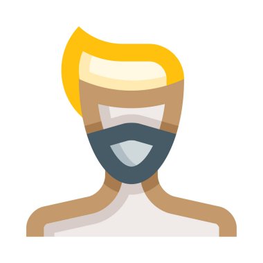 yüz maskeli adam web simgesi, basit vektör çizimi beyaz arkaplanda izole