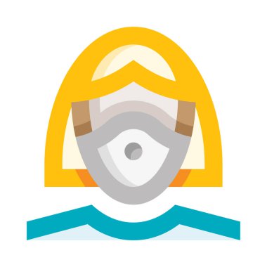 Yüz maskeli kadın web simgesi, basit vektör illüstrasyonu beyaz arkaplanda izole