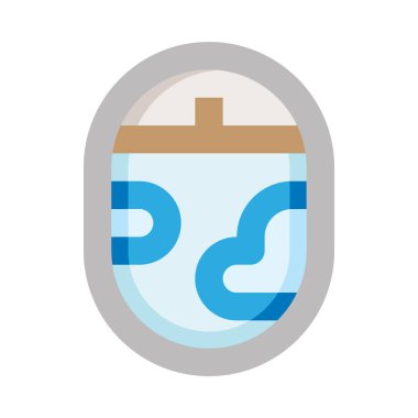 Pencere deliği web simgesi, beyaz arkaplanda izole edilmiş basit vektör illüstrasyonu 