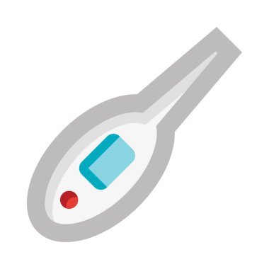 Beyaz arkaplanda izole edilmiş termometre web simgesi, basit vektör illüstrasyonu