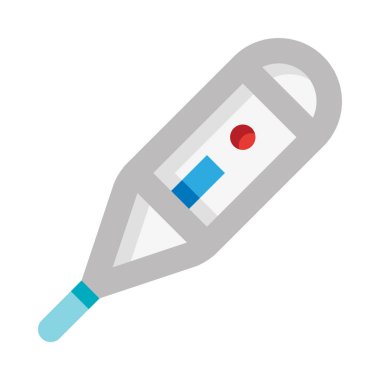 Beyaz arkaplanda izole edilmiş termometre web simgesi, basit vektör illüstrasyonu