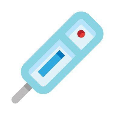 Beyaz arkaplanda izole edilmiş termometre web simgesi, basit vektör illüstrasyonu