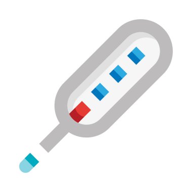 Beyaz arkaplanda izole edilmiş termometre web simgesi, basit vektör illüstrasyonu