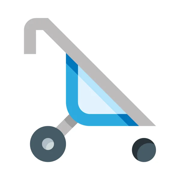 Ícone Web Carrinho Bebê Ilustração Vetorial Simples Isolada Fundo Branco — Vetor de Stock