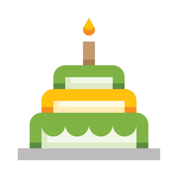 Birthday Cake Web Icon Simple Vector Illustration Isolated White Background — Stock Vector