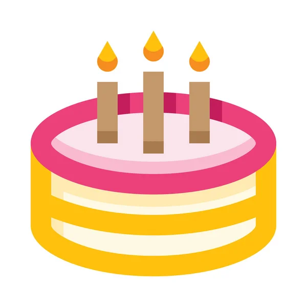 Birthday Cake Web Icon Simple Vector Illustration Isolated White Background — Stock Vector