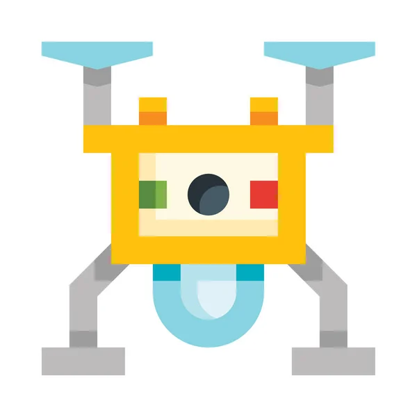 Drone Icono Web Ilustración Vectorial Simple Aislado Sobre Fondo Blanco — Vector de stock