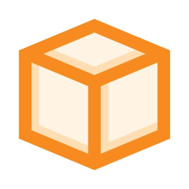 Basit küp simgesi vektör illüstrasyonu