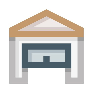 Garaj basit simge vektör illüstrasyonu