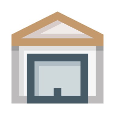 Garaj basit simge vektör illüstrasyonu