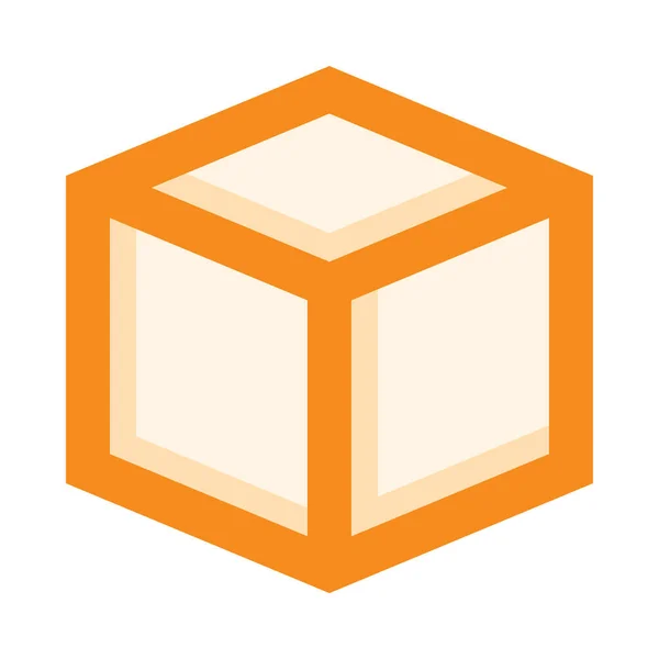 Ilustração Vetorial Ícone Simples Cubo —  Vetores de Stock