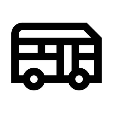 bus web simgesi, basit vektör çizimi beyaz arkaplanda izole edildi