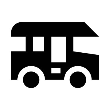 bus web simgesi, basit vektör çizimi beyaz arkaplanda izole edildi