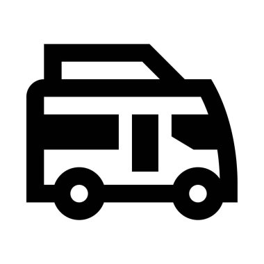 bus web simgesi, basit vektör çizimi beyaz arkaplanda izole edildi