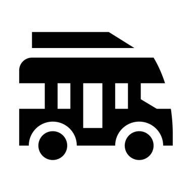 bus web simgesi, basit vektör çizimi beyaz arkaplanda izole edildi