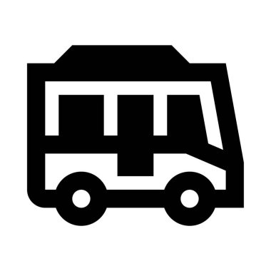 bus web simgesi, basit vektör çizimi beyaz arkaplanda izole edildi