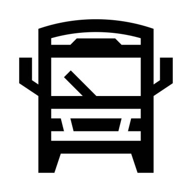 bus web simgesi, basit vektör çizimi beyaz arkaplanda izole edildi