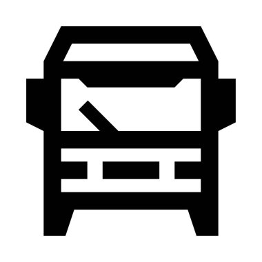 bus web simgesi, basit vektör çizimi beyaz arkaplanda izole edildi