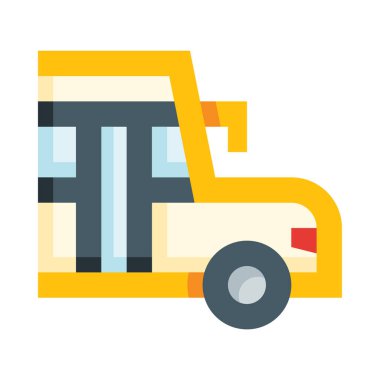 okul servisi web simgesi, basit vektör illüstrasyonu beyaz arkaplanda izole edildi