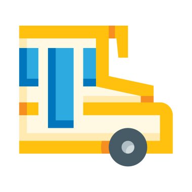 okul servisi web simgesi, basit vektör illüstrasyonu beyaz arkaplanda izole edildi