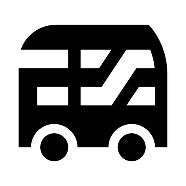 Icono Web Bus Dos Pisos Ilustración Vectorial Simple Aislada Sobre — Vector de stock