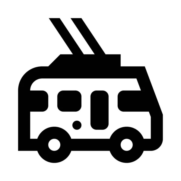 Trolejbus Web Ikona Prosty Wektor Ilustracja Izolowana Białym Tle — Wektor stockowy