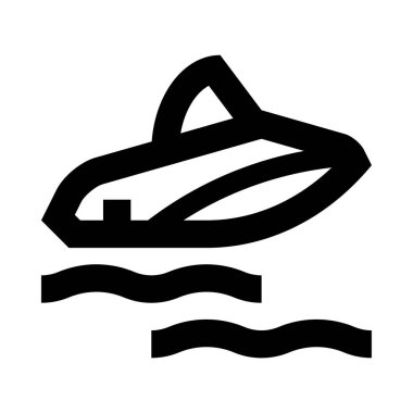 Su motorunun siyah minimalist vektör simgesi beyaz arkaplanda izole