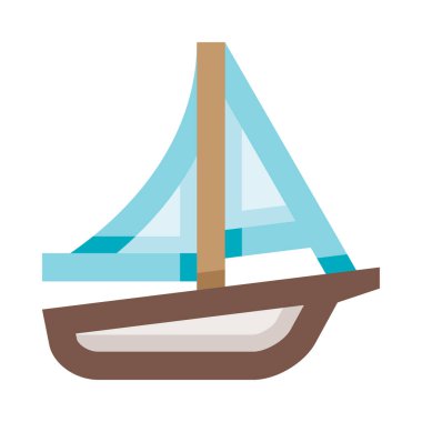 Yelkenlinin renkli vektör simgesi beyaz arkaplanda izole edildi