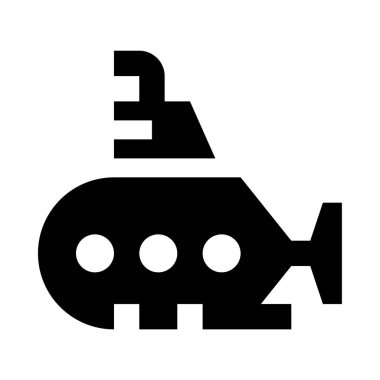 Beyaz arkaplanda izole edilmiş siyah minimalist denizaltı vektör simgesi