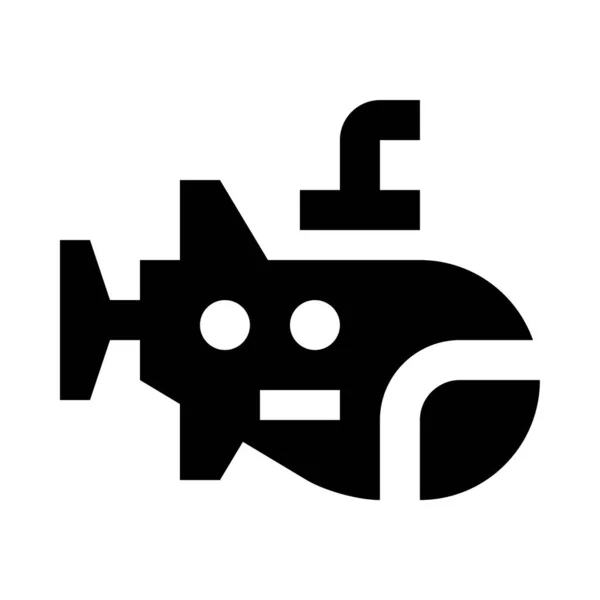 Icône Vectorielle Minimaliste Noire Bathyscaphe Isolé Sur Fond Blanc — Image vectorielle