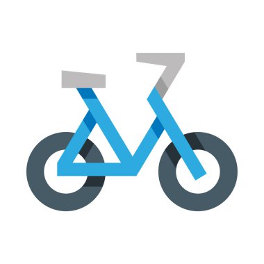 Bisiklet web simgesi, beyaz arkaplanda izole edilmiş basit vektör illüstrasyonu