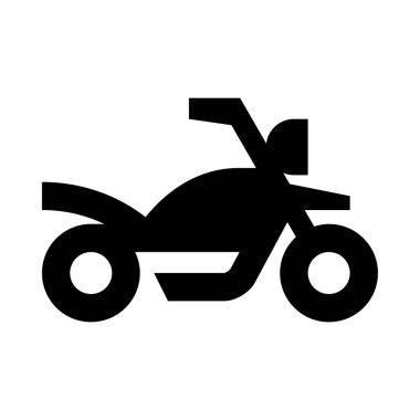 Motosiklet web simgesi, beyaz arkaplanda izole edilmiş basit vektör illüstrasyonu