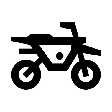 Motokros bisiklet web simgesi, beyaz arkaplanda izole edilmiş basit vektör illüstrasyonu