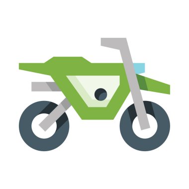 Motokros bisiklet web simgesi, beyaz arkaplanda izole edilmiş basit vektör illüstrasyonu
