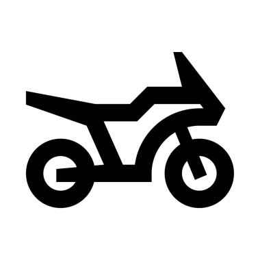 Motosiklet web simgesi, beyaz arkaplanda izole edilmiş basit vektör illüstrasyonu
