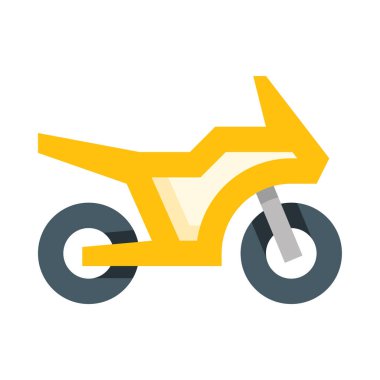Motosiklet web simgesi, beyaz arkaplanda izole edilmiş basit vektör illüstrasyonu