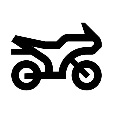 Motosiklet web simgesi, beyaz arkaplanda izole edilmiş basit vektör illüstrasyonu