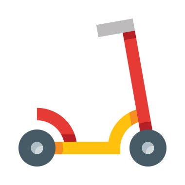 elektrikli scooter web simgesi, beyaz arkaplanda izole edilmiş basit vektör illüstrasyonu