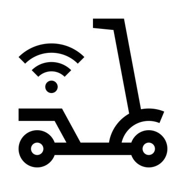 elektrikli scooter web simgesi, beyaz arkaplanda izole edilmiş basit vektör illüstrasyonu