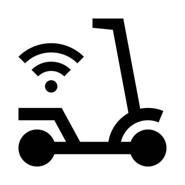 elektrikli scooter web simgesi, beyaz arkaplanda izole edilmiş basit vektör illüstrasyonu