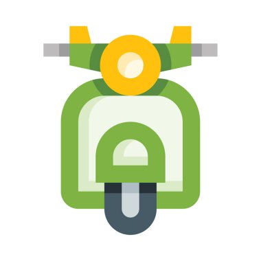 Motorsiklet web simgesi, beyaz arkaplanda izole edilmiş basit vektör illüstrasyonu